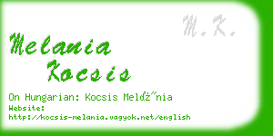 melania kocsis business card